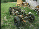 Stripped down jeep frame